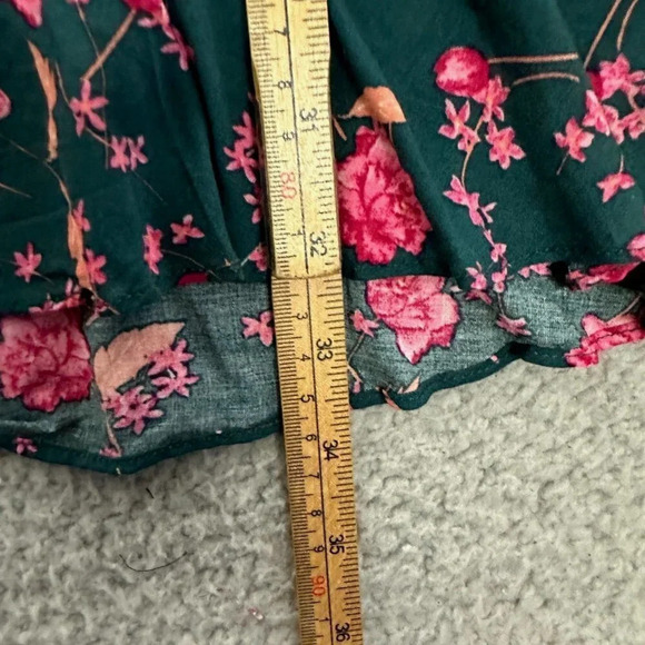 Free People Flower Fields Mini Dress Size Small Emerald Green MSRP $128 Oversize - Picture 12 of 16